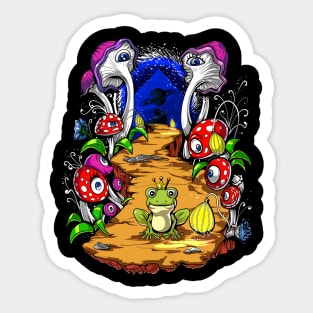 Psychedelic Magic Mushrooms Forest Sticker